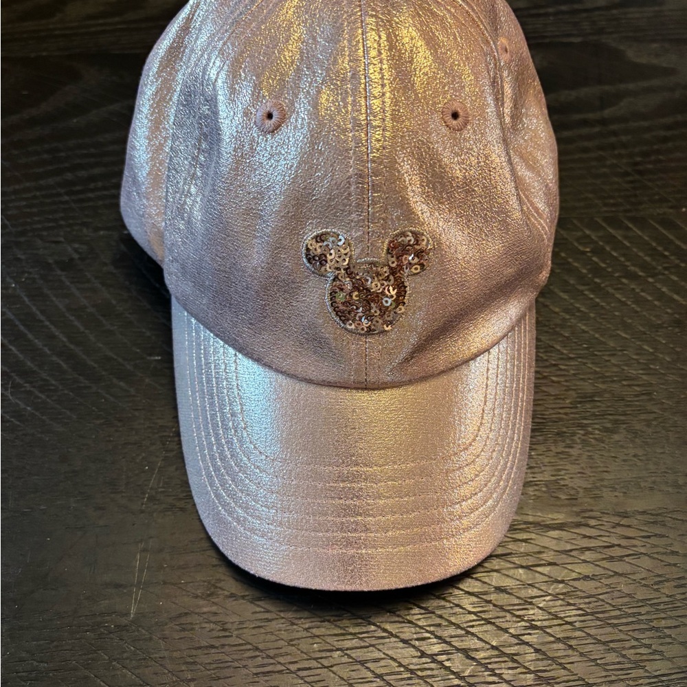 Disney Parks Rose Gold Mickey Adjustable Baseball Hat